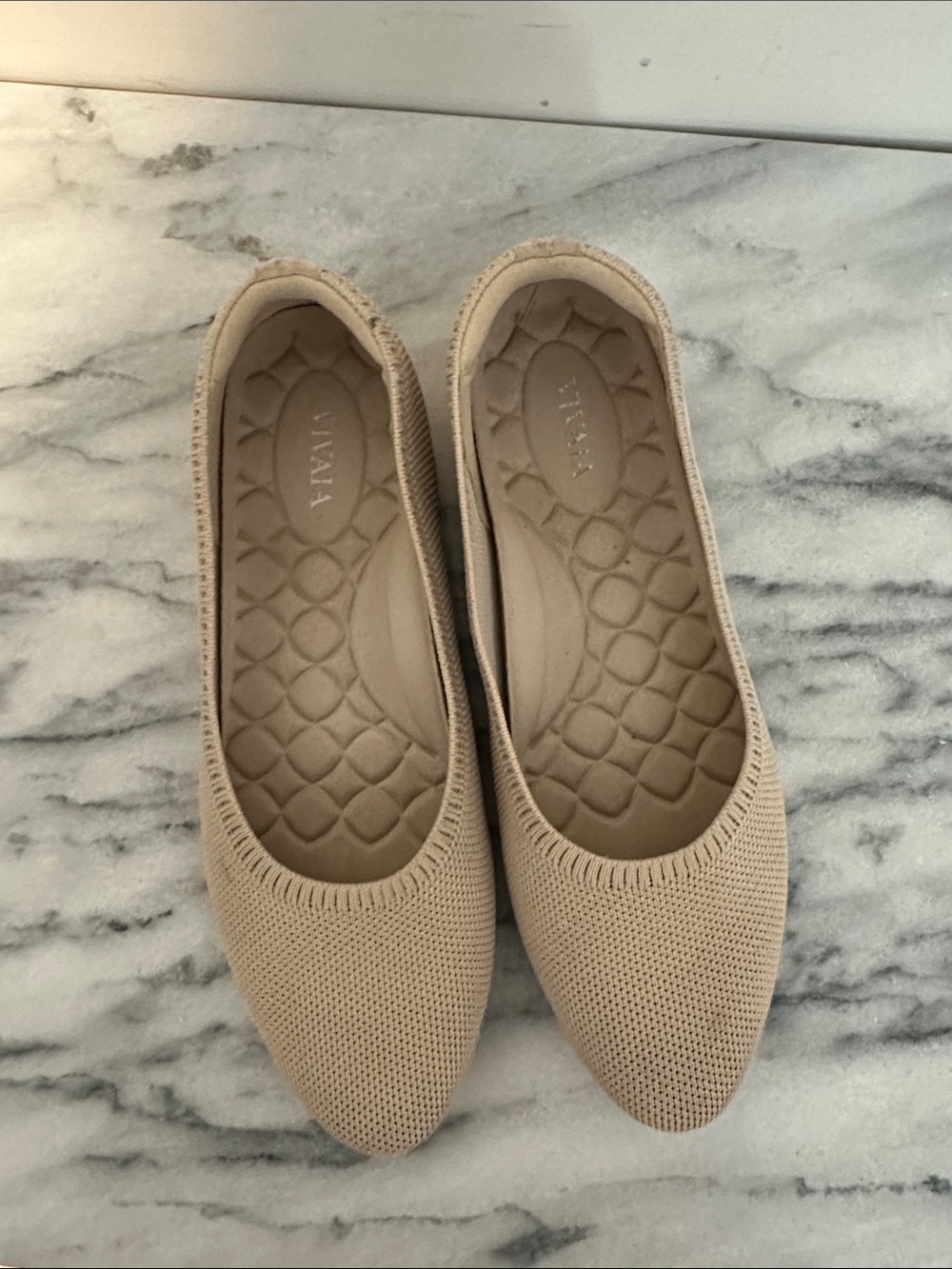 VIVAIA Women's Beige Knit Ballet Flats size 37.5 - Picture 2 of 11